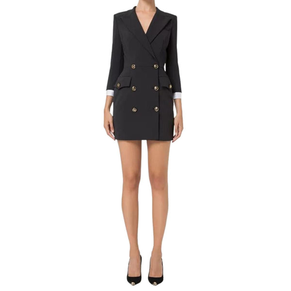 Abito Robe Manteau in doppio crepe Nero ELISABETTA FRANCHI- Francavilla Moda